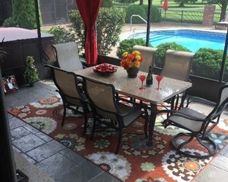 Outstanding solid granite, table with 6 chairs