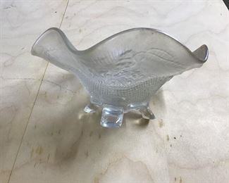 Footed Depression Glass Bowl.