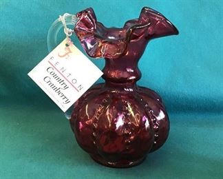 Fenton Country Cranberry Vase.