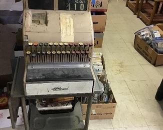 Antique National Cash Register with Metal stand