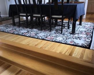 8ft. x 10ft. 4in. Signed Wool Area Rug - Pakistan Tiara Limited Plantation Black. (Dining and Table Not For Sale).