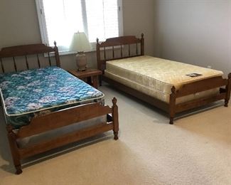 Ethan Allen Twin/Bunk Beds with Twin Mattresses and Box Springs.