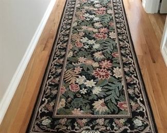 16ft 8in x 2ft 6-3/4in Signed Wool Runner Area Rug - Pakistan Tiara Limited Plantation Black