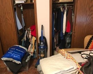 More closets filled with clothes, quality vacuum cleaners, lots of linens 