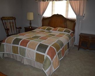 Bed, Headboard & Linens