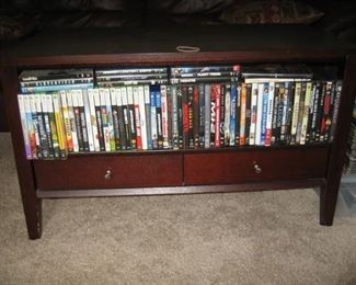 Wooden Coffee Table with DVD's