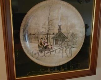 P Buckley Moss framed plate
