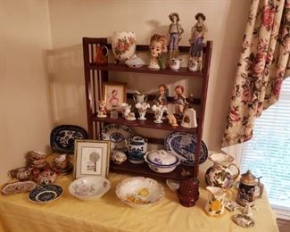 Large Head Vase
Antique platters
Figurines and more