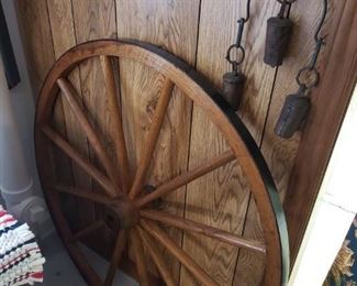 Refinished wagon wheel