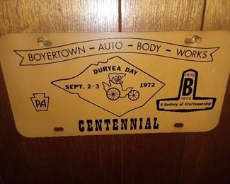 Boyertown Centennial License Plate