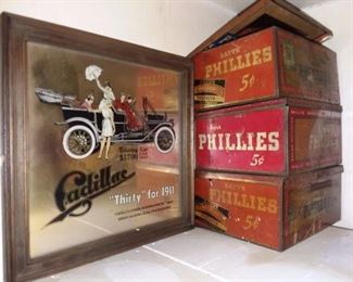 Cadillac "Thirty" For 1911 Mirror & Phillies Cigar Boxes