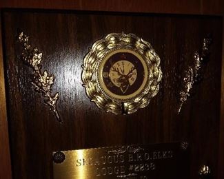 Elks Lodge Commemorative Plaque