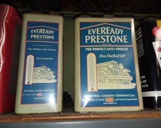 Eveready Prestone Oil Cans
