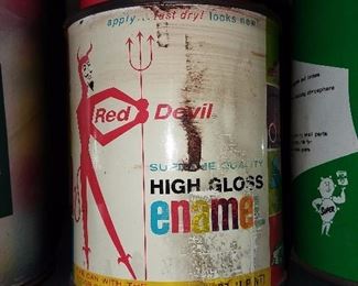 Vintage Red Devil Cans