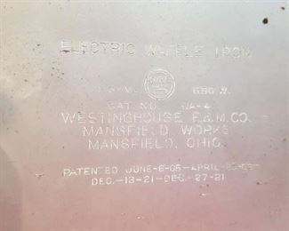 1920s Westinghouse electric waffle iron