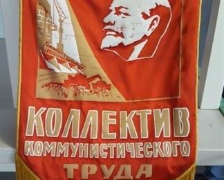 Vladimir Lenin Soviet Union silk wall hanging