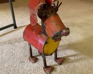 yard art metal dog