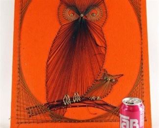1970s string art owls