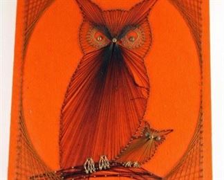 1970s string art owl