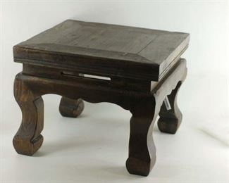carved wood footstool