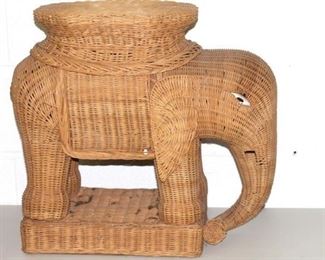woven basket elephant footstool