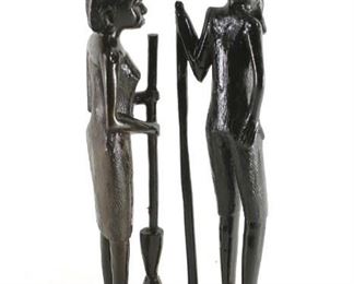 2 African carved statues