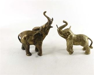 2 brass elephants