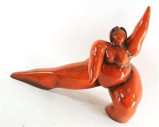 Orange ceramic lady