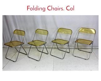 Lot 704 Set 4 CASTELLI Italian Lucite Folding Chairs. Col
