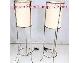 Lot 714 Pr TH Robsjohn Gibbings Jansen Floor Lamps. Chrom
