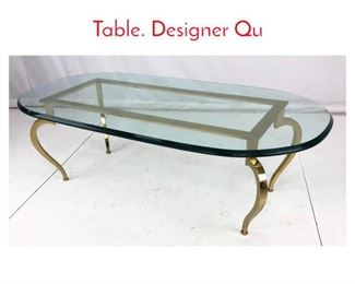 Lot 717 Brass  Glass Modernist Coffee Table. Designer Qu