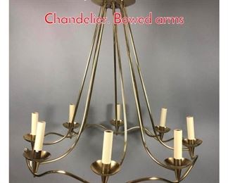 Lot 757 Royere style 8 Arm Brass Chandelier. Bowed arms 