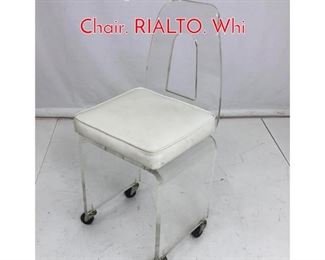 Lot 762 Rolling Modernist Lucite Stool Chair. RIALTO. Whi