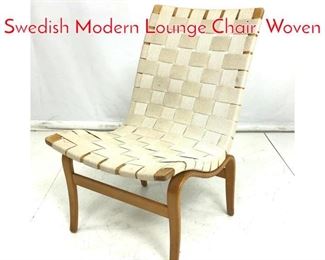Lot 763 BRUNO MATHSSON Swedish Modern Lounge Chair. Woven