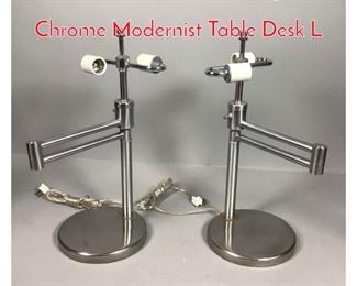 Lot 766 Pr NESSEN Swing Arm Chrome Modernist Table Desk L