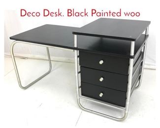 Lot 771 WARREN MacARTHUR Art Deco Desk. Black Painted woo