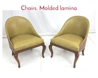Lot 786 Pr Modernist Slipper Lounge Chairs. Molded lamina