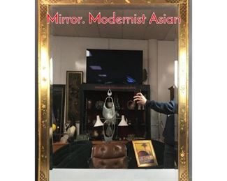 Lot 793 La BARGE Gold framed Wall Mirror. Modernist Asian