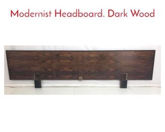 Lot 796 Oversized Rosewood Modernist Headboard. Dark Wood