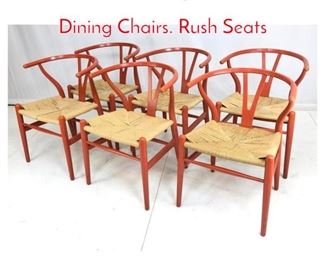 Lot 810 6 Hans Wegner Wishbone Dining Chairs. Rush Seats