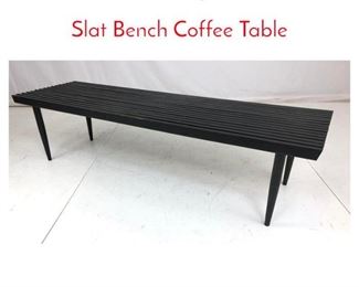 Lot 815 MidCentury Painted Black Slat Bench Coffee Table