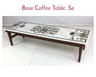Lot 822 Modernist Marble Top Walnut Base Coffee Table. Se