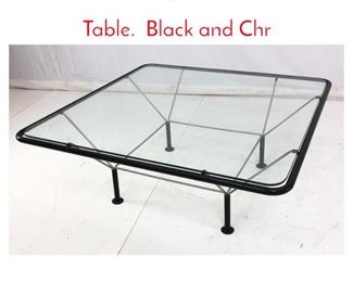 Lot 830 Knoll Style Coffee Cocktail Table. Black and Chr