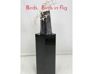 Lot 835 C. Jere 1989 Sculpture with Birds. Birds in flig