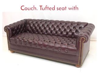 Lot 837 Chesterfield Leather Sofa Couch. Tufted seat with