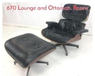 Lot 858 HERMAN MILLER EAMES 670 Lounge and Ottoman. Rosew