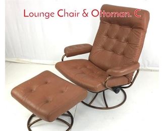 Lot 861 2pc Modernist Reclining Lounge Chair  Ottoman. C