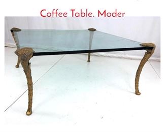 Lot 863 Decorator Palm Tree Leg Glass Coffee Table. Moder