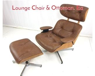Lot 865 2pc CHARLTON Modernist Lounge Chair  Ottoman. Ea