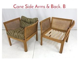 Lot 874 Pr Danish Modern Chairs, Cane Side Arms  Back. B